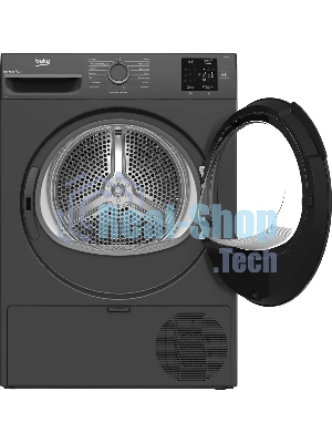 Сушильная машина Beko BM3T37220A черный, 7 кг, сушка - тепловой насос, программ - 15, 59.8 x 84.6 x 54.5 см