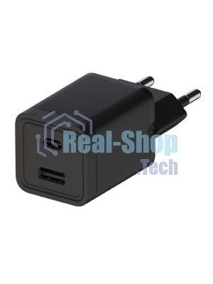 Сетевое зарядное устройство Maxvi A354PD Type-C 20W PD3.0 + USB 2.4A, черный