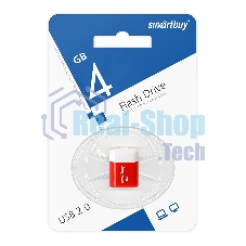 Флешка USB Smartbuy LARA Red (SB4GbLara-R), 4Gb, USB 2.0, R/W 15/5, красный/белый