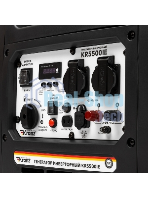 Генератор инверторный Kranz KR5500IE, 5,5кВт, 230В, 10л, закрытый корпус, электростартер