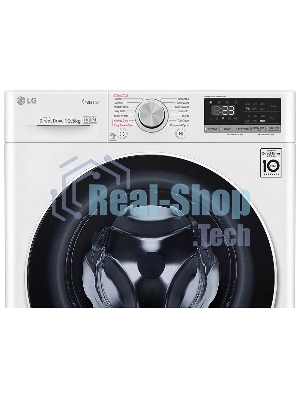 Стиральная машина LG F4V5RYP0W белая, загрузка фронтальная 10.5 кг, 1400 об/мин, класс A
