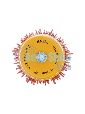 Щетка для дрели Denzel 65 мм, чашка, со шпилькой, нейлоновая щетина