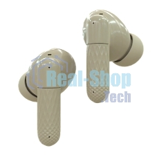 Наушники TWS More choice БВ37 бежевый, внутриканальные, Bluetooth, сенсорное управление, до 4 ч