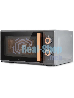 Микроволновая печь Vitek VT-MW1920 серый/золотистый, 20 л, 700 Вт, переключатели — поворотный механизм