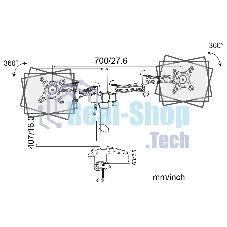 Кронштейн для мониторов Cactus CS-VM-D08-BK черный 13