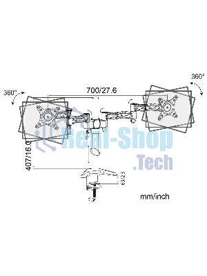 Кронштейн для мониторов Cactus CS-VM-D08-BK черный 13