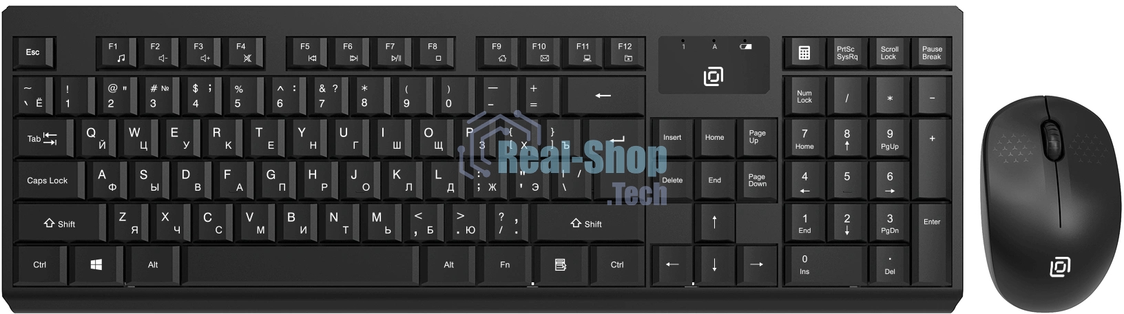 Комплект клавиатура+мышь Oklick S269W беспроводной, USB, 1600 DPI, чёрный