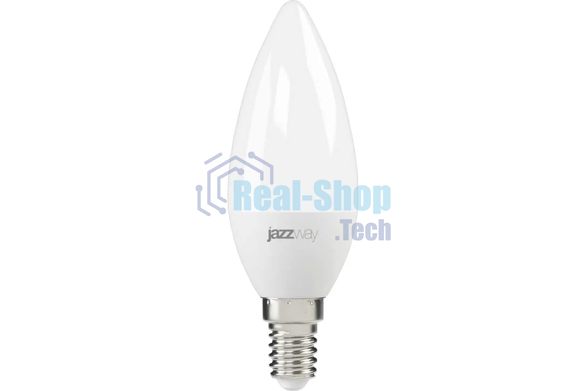 Лампа светодиодная JazzWay PLED-SP C37 7Вт свеча 5000К холодный белый E14 560лм 230В