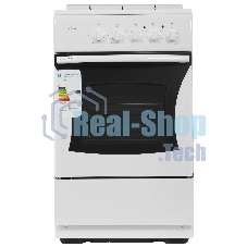 Плита комбинированная Flama RK 2201 W белый, конфорок 2 газовых и 2 электрических, духовка 50 л, 50 см x 85 см x 54 см