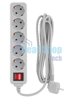 Сетевой фильтр PC Pet AP01006-3-GR 3 м, 5 розеток, серый