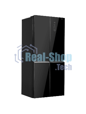 Холодильник Maunfeld MFF183NFBE черный трехкамерный 270/135л морозилка снизу, NoFrost, Side by Side