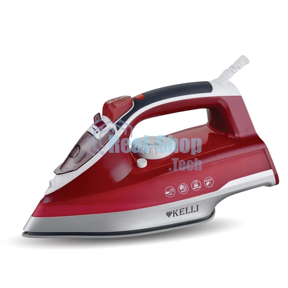 Утюг Kelli KL-1622 красный, 2200 Вт, 100 г/мин, 400 мл