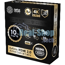 Кабель аудио-видео Cactus CS-HDMI-AOC-2-30 HDMI (m)/HDMI (m) 30м. позолоч.конт. черный