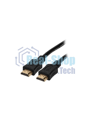 Кабель HDMI C-HM-HM-1M Wize 1 м., v.2.0, 19M/19M, позол.разъемы, экран, черный, пакет