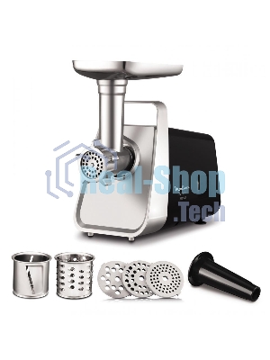Мясорубка электрическая Moulinex ME306832 черный, 1600 Вт, 1.9 кг/мин, реверс, защита от перегрузки, металлический лоток, насадки - 6