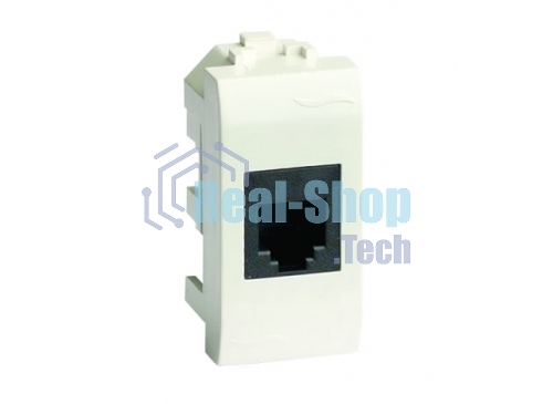 Розетка телефонная DKC Brava 76120B RJ12, 6P6C, 1 мод. белая