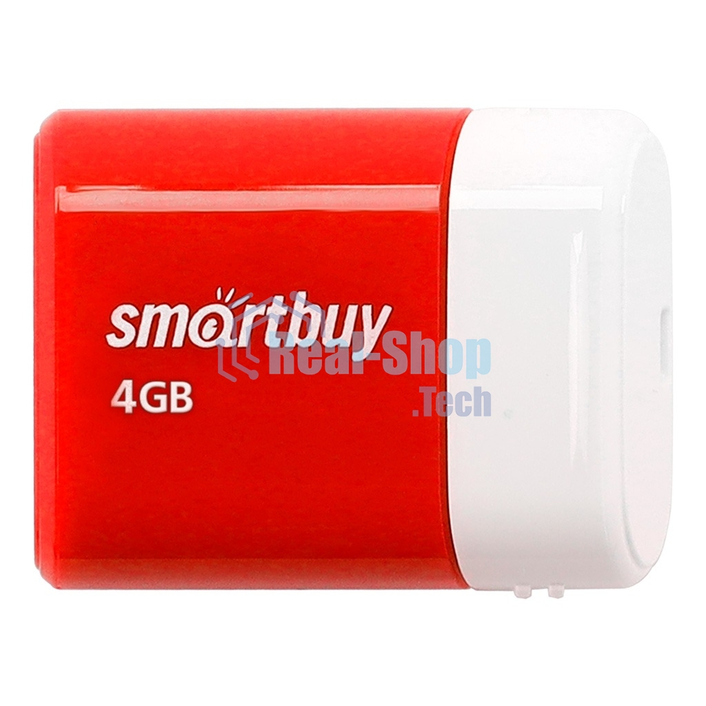 Флешка USB Smartbuy LARA Red (SB4GbLara-R), 4Gb, USB 2.0, R/W 15/5, красный/белый