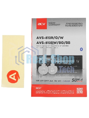 Автомагнитола ACV AVS-812BW, 1 DIN, Bluetooth, USB Type-A, AUX