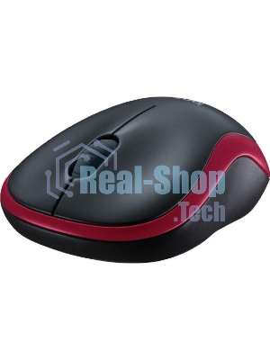 Мышь беспроводная Logitech M185, красный, 1000 dpi, радиоканал, USB, кнопки - 3