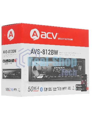 Автомагнитола ACV AVS-812BW, 1 DIN, Bluetooth, USB Type-A, AUX