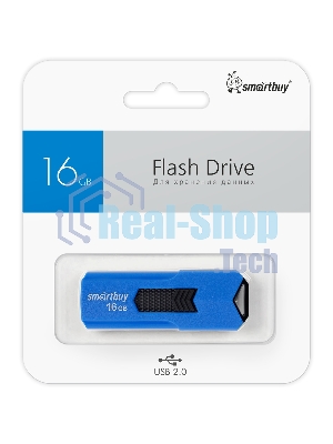Флешка USB Smartbuy STREAM Blue (SB16GbST-B), 16Gb, USB 2.0, R/W 25/15, синий/черный