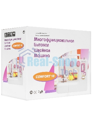 Швейная машина Comfort 18 белый, электромеханическая, вертикальный качающийся, 18 операций, автоматическая петля