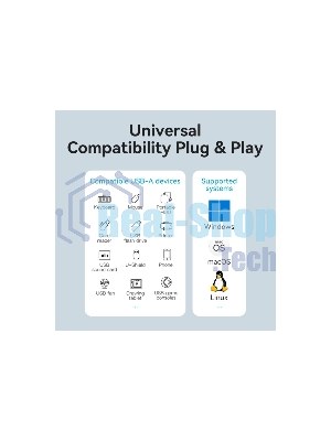 USB-концентратор Vention OTG USB 3.0 на 4 порта серый 1м.