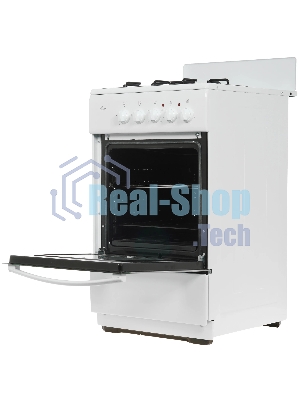 Плита комбинированная Flama RK 2201 W белый, конфорок 2 газовых и 2 электрических, духовка 50 л, 50 см x 85 см x 54 см