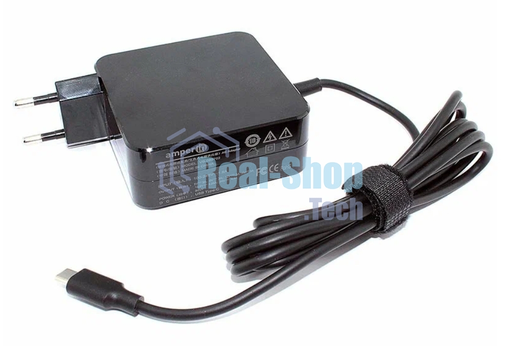 Блок питания (сетевой адаптер) Amperin 5V 3A - 20V 4,5A 90W Type-C, квадратный корпус