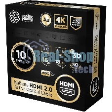 Кабель аудио-видео Cactus CS-HDMI-AOC-2-50 HDMI (m)/HDMI (m) 50м. позолоч.конт. черный