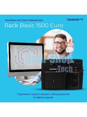 Источник бесперебойного питания Ippon Back Basic 1500 Euro 900Вт 1500ВА черный