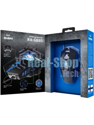 Мышь проводная SVEN RX-G880 черный, 7000 dpi, USB, кнопки - 7