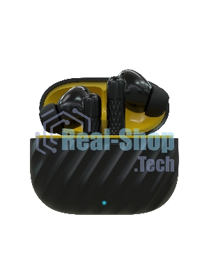 Наушники TWS More choice БВ37 черный/желтый, внутриканальные, Bluetooth, сенсорное управление, до 4 ч