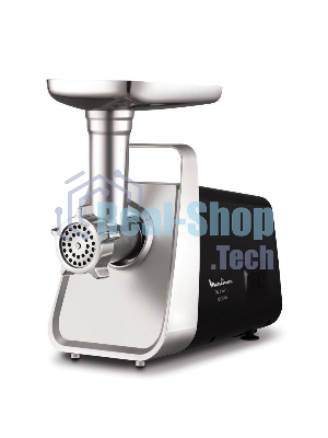 Мясорубка электрическая Moulinex ME306832 черный, 1600 Вт, 1.9 кг/мин, реверс, защита от перегрузки, металлический лоток, насадки - 6