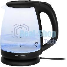 Чайник электрический Hyundai HYK-G1001 1.7л. 2200Вт черный (корпус: стекло)