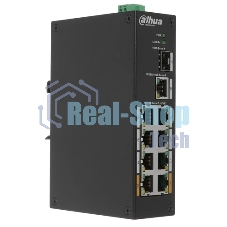 Коммутатор Dahua DH-PFS3110-8ET-96, 8×100 Мбит/с + 2×1 Гбит/с, неуправляемый