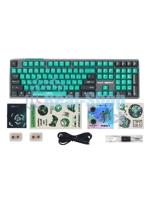 Клавиатура Raskat KM004 проводная, USB Type-A, зелёный/серый