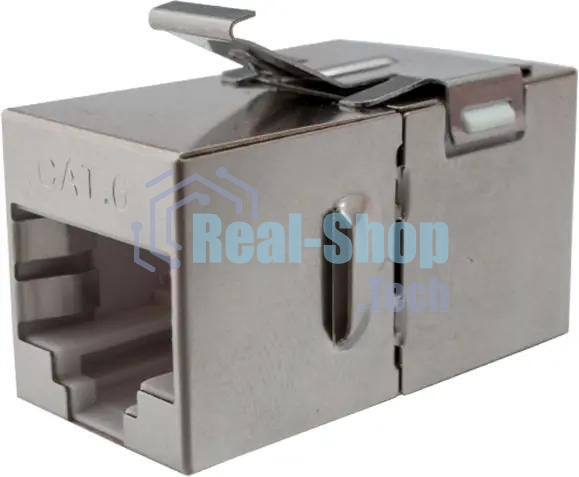 Адаптер Suprlan 10-0316-1, проходн. Keystone RJ45 кат.5E FTP, стальной
