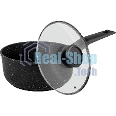 Ковш Maunfeld Galaxite MF18GLX01SP из литого алюминия со стеклянной крышкой, 18 см, 1,6 л