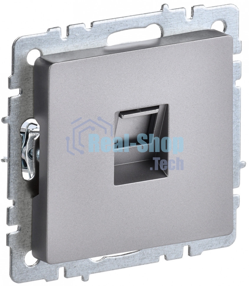 Розетка компьютерная IEK BRITE РК10-БрС RJ45 кат.5E сталь