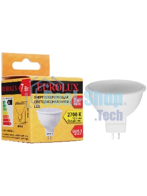 Лампа светодиодная EUROLUX LL-E-MR16-7W-230-2,7K-GU5.3
