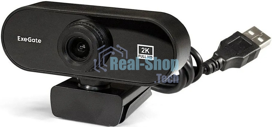Веб-камера ExeGate Stream C940 2560x1440, 30 кадр/с, USB Type-A, микрофон (шумоподавление), универсальное крепление, штатив в комплекте
