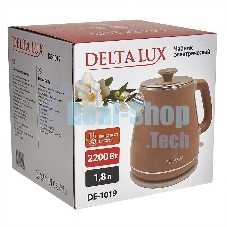 Чайник электрический Delta LUX DE-1019 (1,8 л, металл/пластик) коричневый
