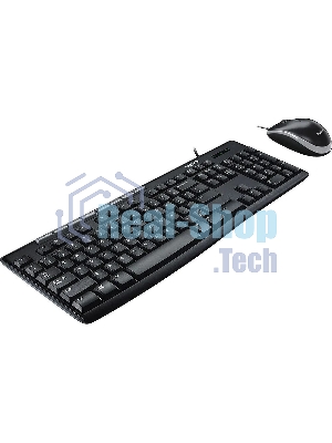 Комплект клавиатура+мышь Logitech Desktop MK200 проводной, USB, 1000 DPI, чёрный