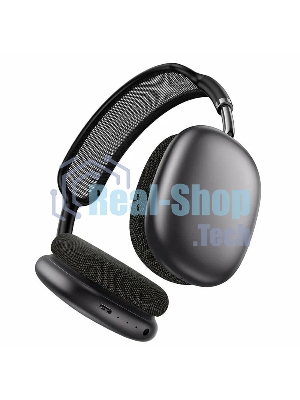 Беспроводные/проводные наушники Borofone BO35 серый космос, накладные, Bluetooth + проводной, до 45 ч