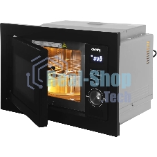 Встраиваемая микроволновая печь Domfy DM2540BW BG черный, 25 л, 900 Вт, переключатели - поворотный механизм/кнопки