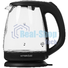 Чайник электрический Hyundai HYK-G1001 1.7л. 2200Вт черный (корпус: стекло)