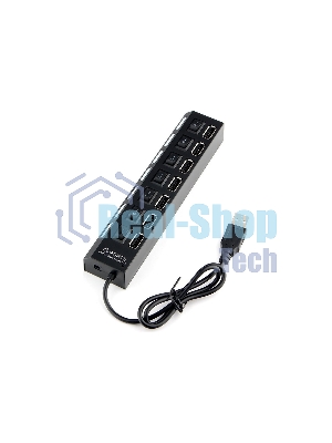 USB-концентратор Gembird UHB-U2P7-02, USB 2.0, USB 7 портов, USB/Адаптер: 5 В / 2 A