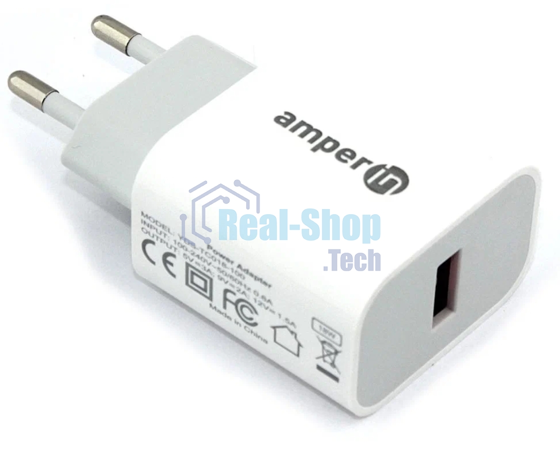 Блок питания (сетевой адаптер) Amperin Quick Charge 3.0 USB 5V/3A,9V/2A,12V/1.5A 18W (YDS-TC018-100)