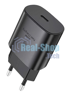 Сетевое зарядное устройство Qumo Energy light PD 25Вт, (модель 0102), порт: USB Type-C, черный